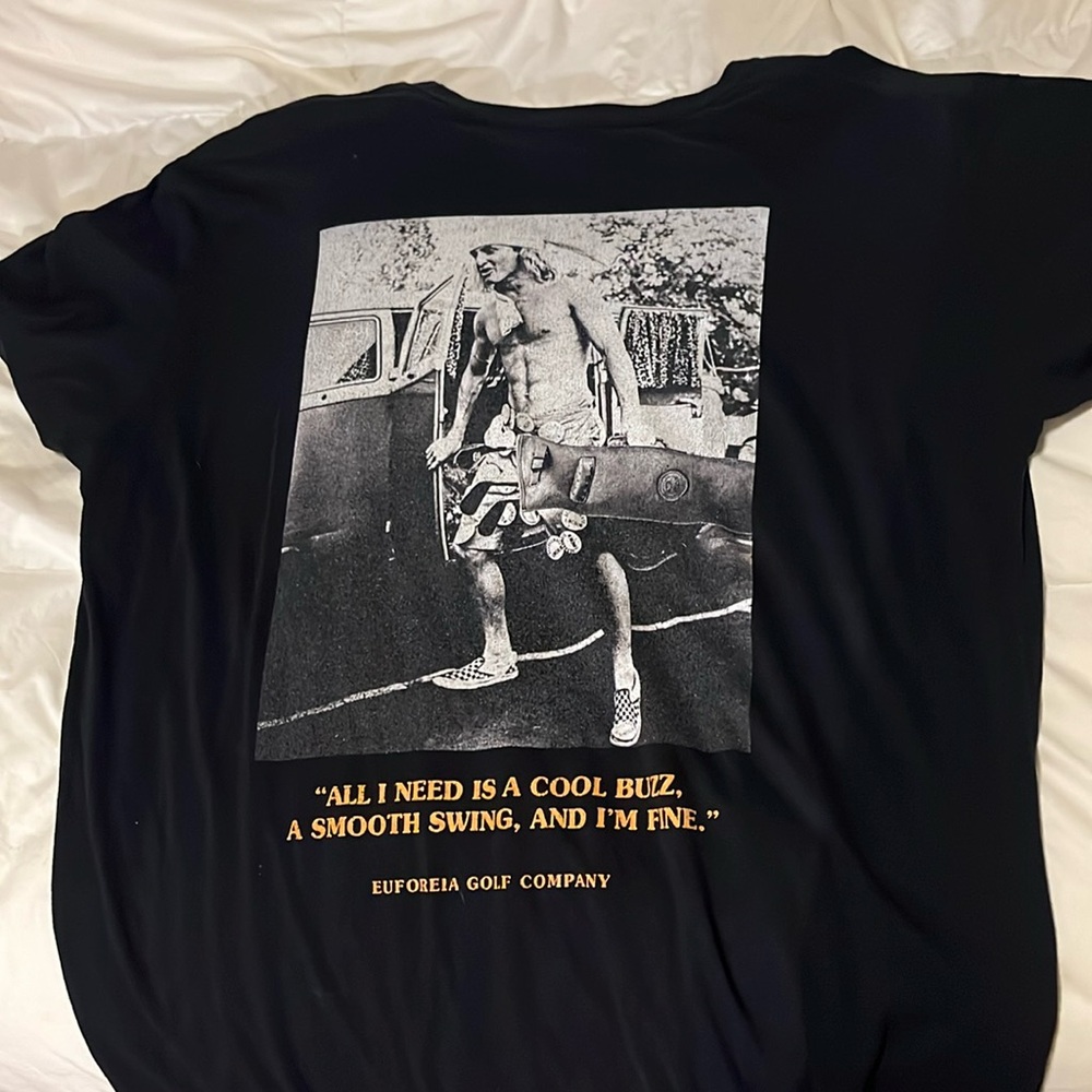 Euforeia golf company shirt size XL 100%cotton spicoli logo on back